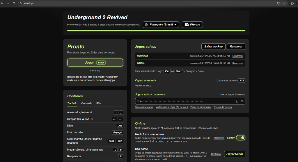 Como jogar Need For Speed Underground 2 pelo navegador